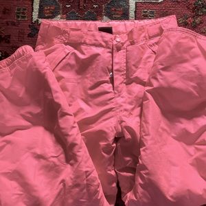 Pink snow pants